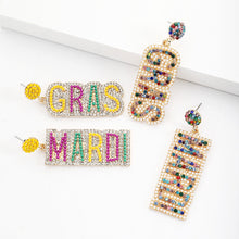 Load image into Gallery viewer, Mardi Gras Beaded Earrings
