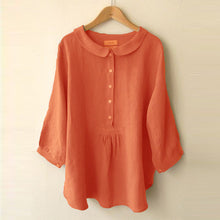 Load image into Gallery viewer, Simple Buttons Collared Long Sleeves Blouse
