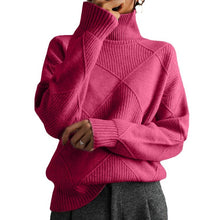 Load image into Gallery viewer, Geometric Turtleneck Long Sleeve Sweater

