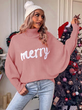 Load image into Gallery viewer, Merry Christmas Turtleneck Long Sleeve Sweater
