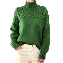 Load image into Gallery viewer, Mock Neck Cable Knitting Pullover Sweater
