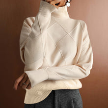 Load image into Gallery viewer, Geometric Turtleneck Long Sleeve Sweater
