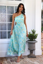 Load image into Gallery viewer, One Shoulder Asymmetrical Pleated Midi Dress

