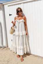 Load image into Gallery viewer, Simple Spaghetti Straps Ruffle Tiered Maxi Dress
