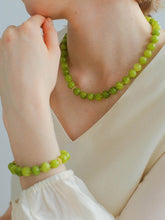 Load image into Gallery viewer, Olive Green Jade Beaded Necklace
