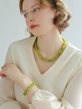 Load image into Gallery viewer, Olive Green Jade Beaded Necklace
