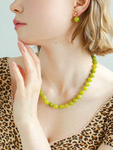 Load image into Gallery viewer, Olive Green Jade Beaded Necklace
