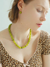 Load image into Gallery viewer, Olive Green Jade Beaded Necklace
