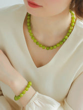 Load image into Gallery viewer, Olive Green Jade Beaded Necklace
