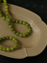 Load image into Gallery viewer, Olive Green Jade Beaded Necklace
