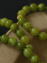 Load image into Gallery viewer, Olive Green Jade Beaded Necklace
