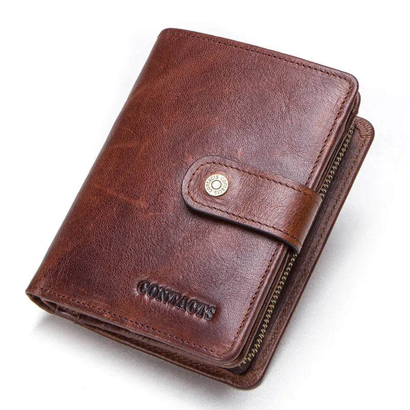 Personalized Genuine Leather Wallets Zipper Coin Purse
