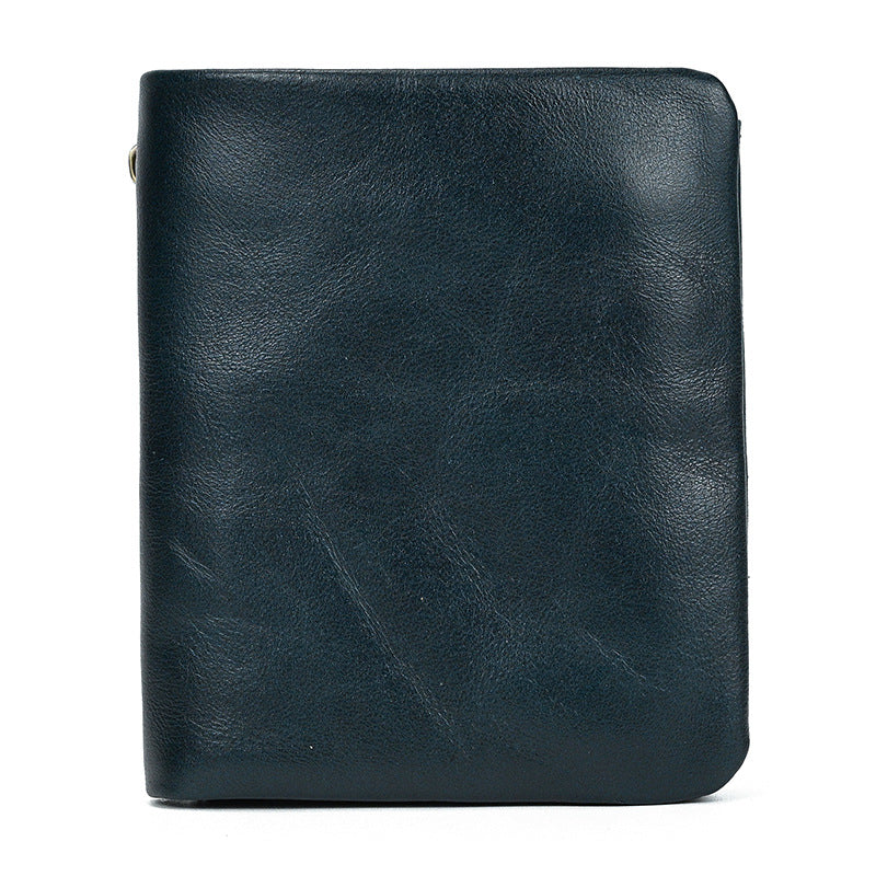 Black leather folio case on a white background