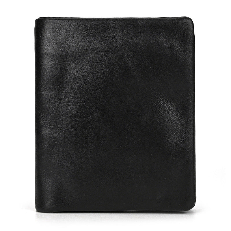 Black leather portfolio on a white background