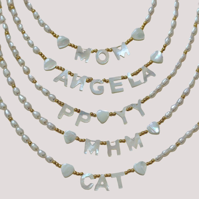Personalized Pearl Name Necklace