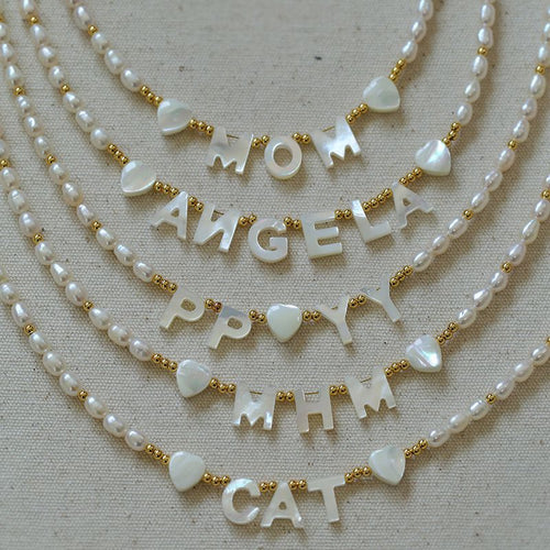 Personalized Pearl Name Necklace