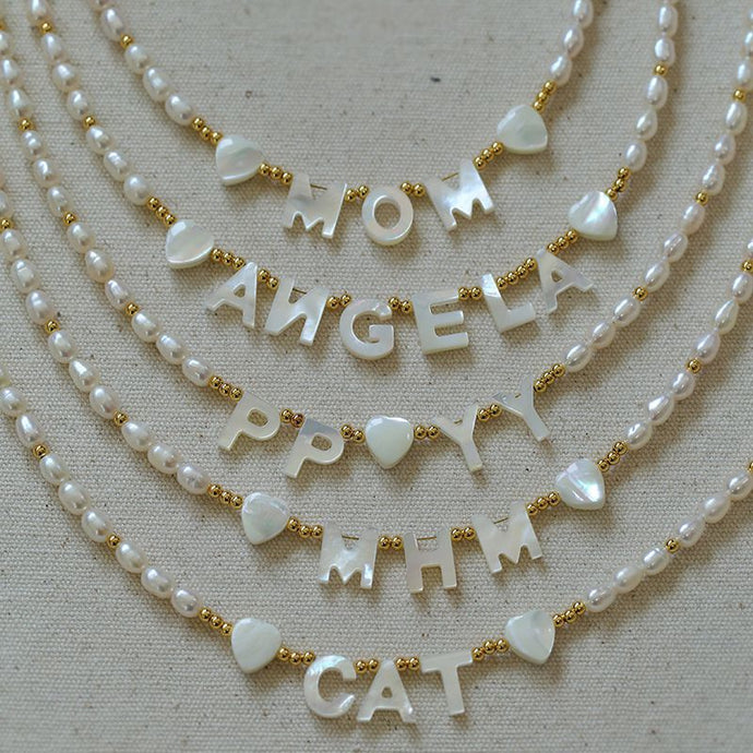 Personalized Pearl Name Necklace