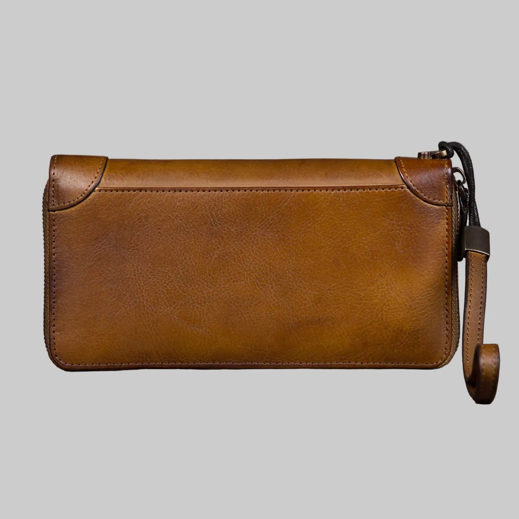 Personalized Zip-Around Long Wallet Clutch Purse with Wrist Strap