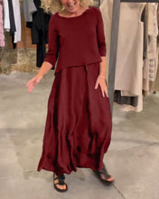 Load image into Gallery viewer, Black Half Sleeves Maxi Two Piece Dress
