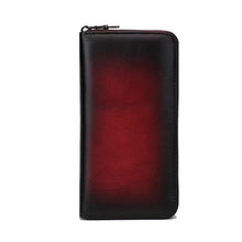 Load image into Gallery viewer, Handmade Long Leather Wallet Purse Large Capcity Multi Cards Zipper Soft Clutch for Women
