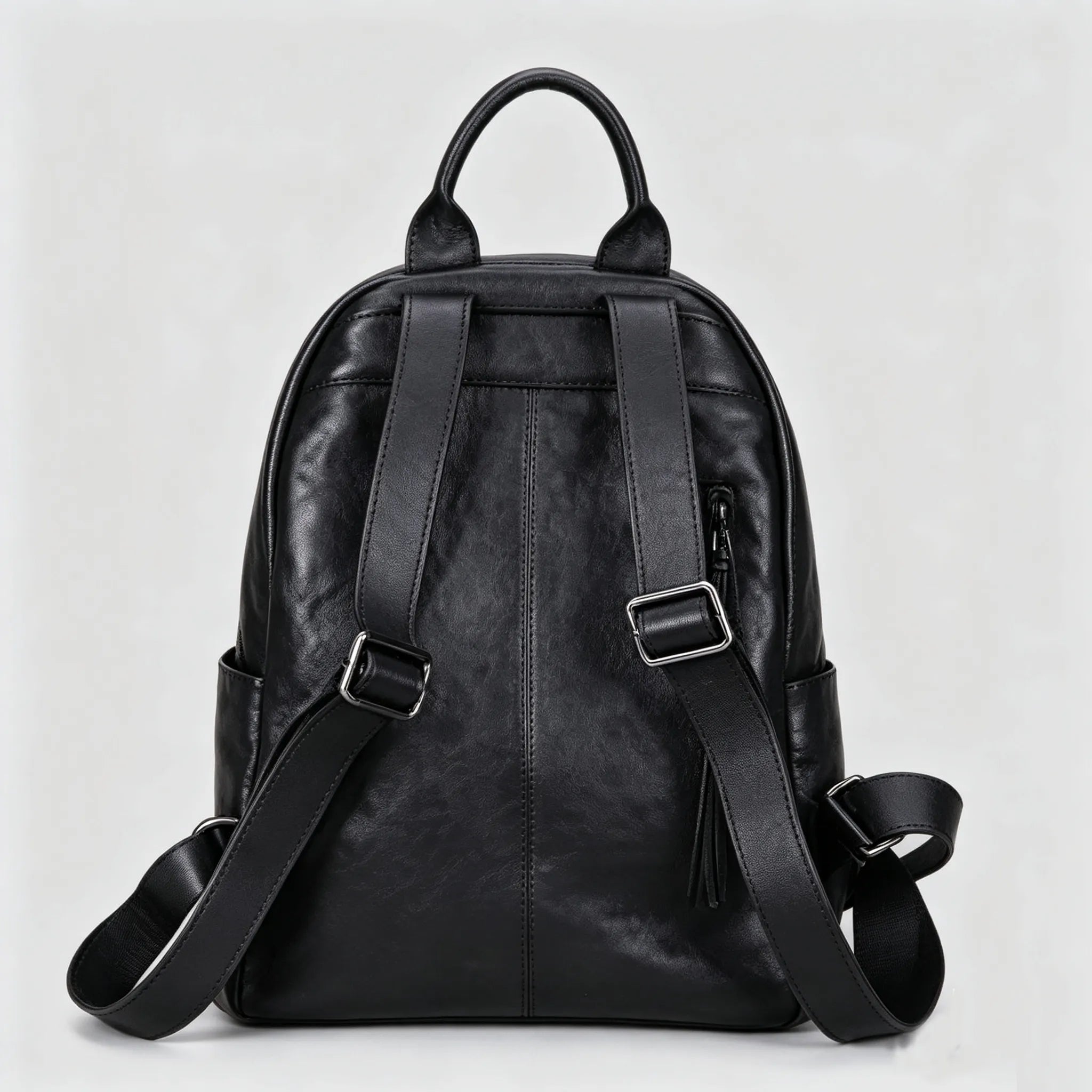 Retro Distressed Large School Leather Backpack
