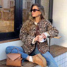 Load image into Gallery viewer, Leopard Jacket Pockets Buttons Casual Fall Spring Jacket
