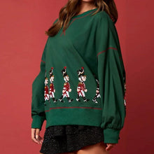 Load image into Gallery viewer, Christmas Long Sleeve Nutcracker Sequined Casual Sweatshirt
