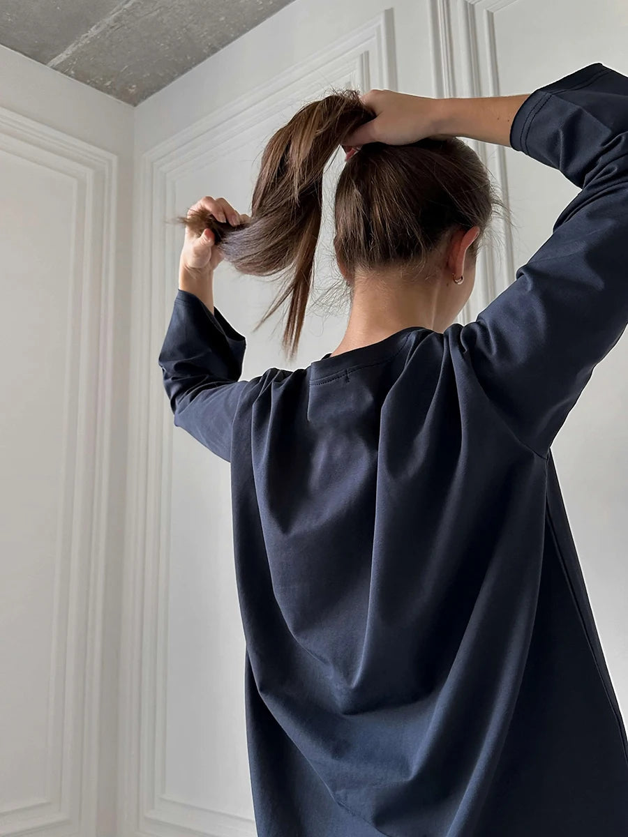 Casual Loose Cotton Long Sleeve T- Shirt