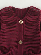 Load image into Gallery viewer, Classic Long Sleeves Pockets Cardigan
