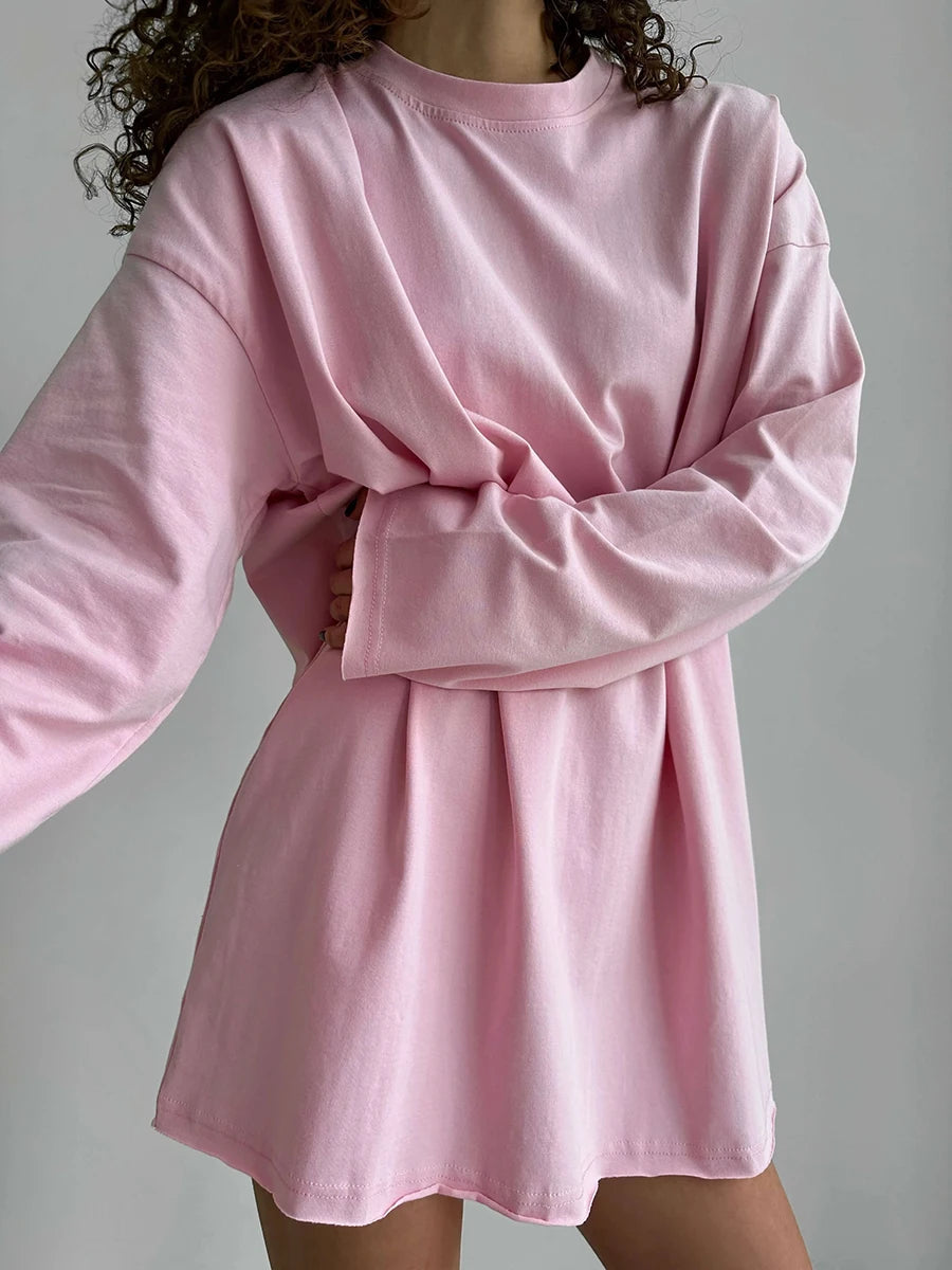 Casual Loose Cotton Long Sleeve T- Shirt