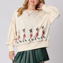 Load image into Gallery viewer, Christmas Long Sleeve Nutcracker Sequined Casual Sweatshirt
