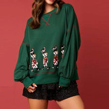 Load image into Gallery viewer, Christmas Long Sleeve Nutcracker Sequined Casual Sweatshirt
