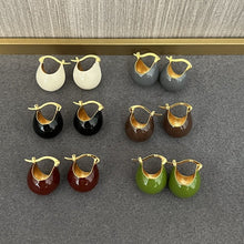 Load image into Gallery viewer, Simple Enamel Glaze Ball Hoop Earrings

