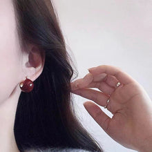 Load image into Gallery viewer, Simple Enamel Glaze Ball Hoop Earrings
