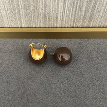 Load image into Gallery viewer, Simple Enamel Glaze Ball Hoop Earrings
