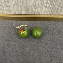 Load image into Gallery viewer, Simple Enamel Glaze Ball Hoop Earrings

