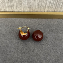 Load image into Gallery viewer, Simple Enamel Glaze Ball Hoop Earrings
