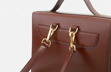 Load image into Gallery viewer, Black Small Ladies Square Leather Flap Backpack Purse Knapsack for Women
