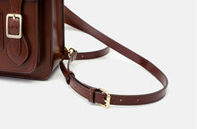 Load image into Gallery viewer, Black Small Ladies Square Leather Flap Backpack Purse Knapsack for Women
