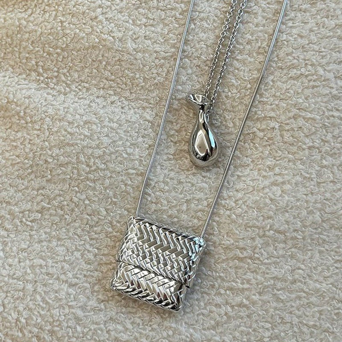 Small Bag Water Bottle Pendant Necklace