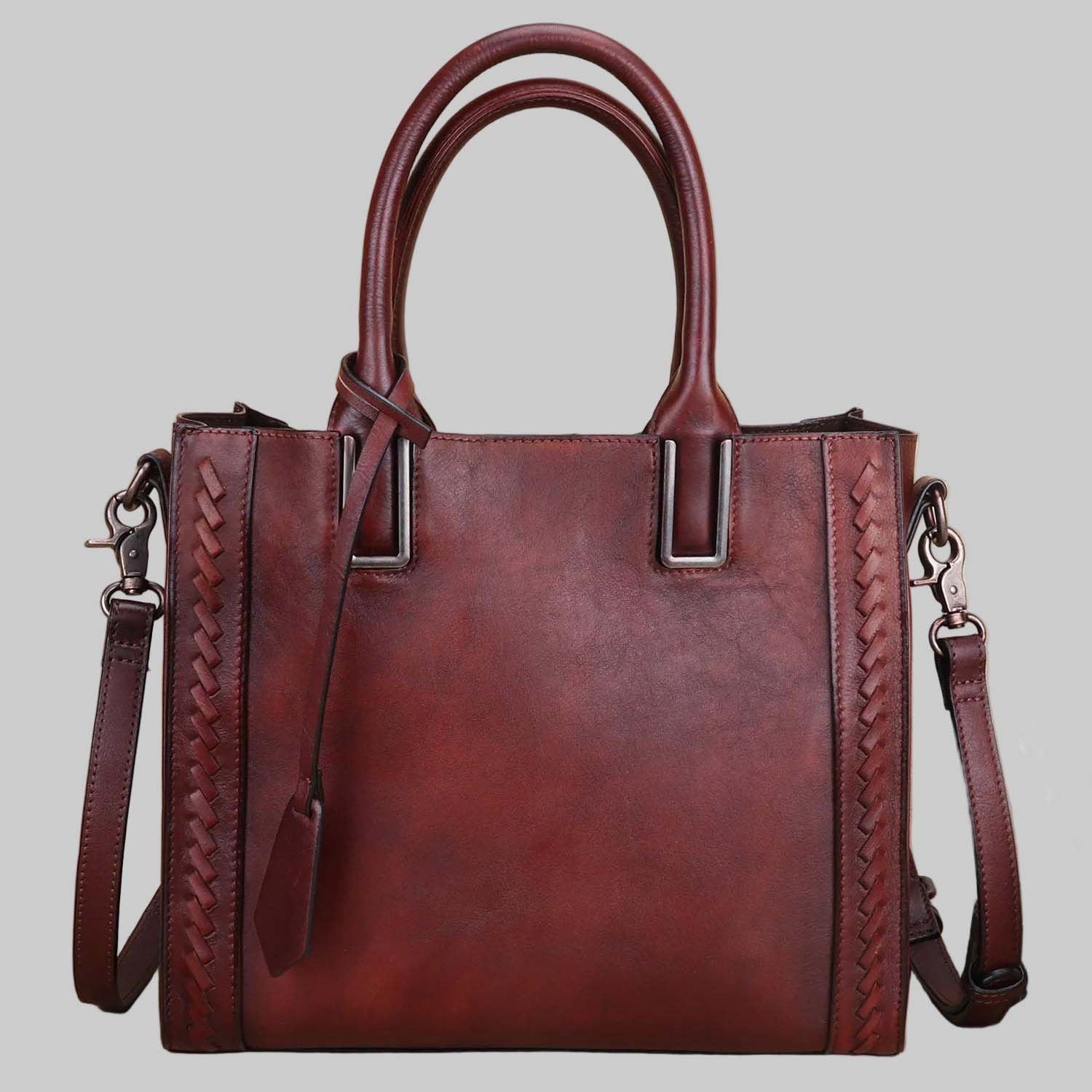 Small Handmade Top Grain Leather Handbag Satchel