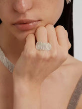 Load image into Gallery viewer, Statement Silver Fringe Tassel Ring
