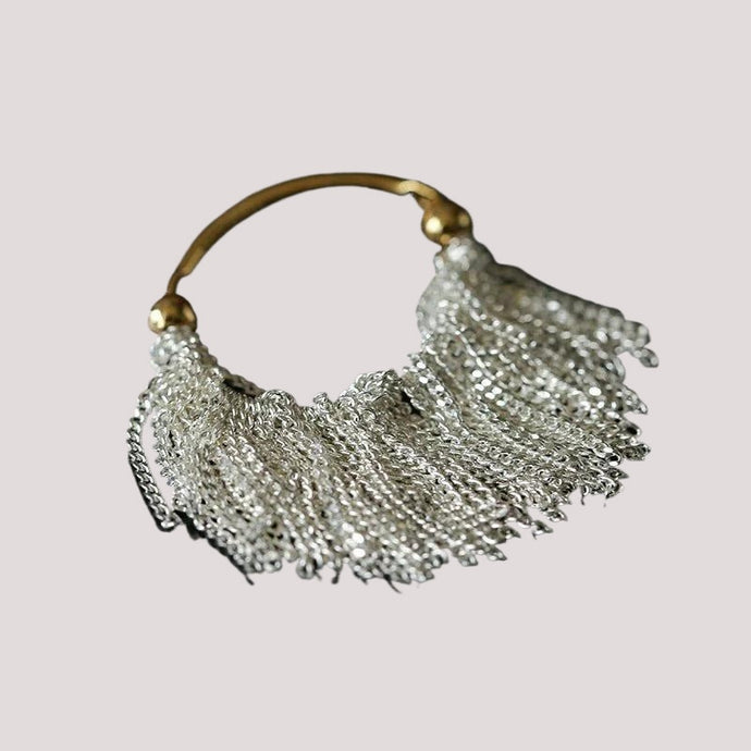 Statement Silver Fringe Tassel Ring