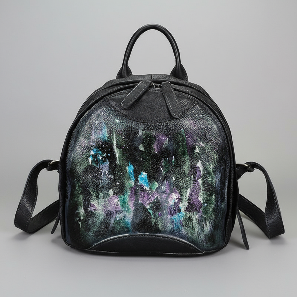 Handmade Ladies Small Leather Backpack Purse Book Bag Purse for Women