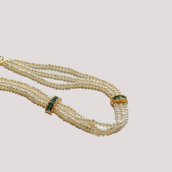 Triple Strand Pearl Necklace Choker