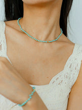 Load image into Gallery viewer, Turquoise Beaded Gemstone Braided Adjustable Necklace
