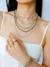 Load image into Gallery viewer, Turquoise Beaded Gemstone Braided Adjustable Necklace
