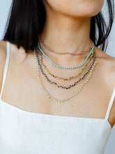 Load image into Gallery viewer, Turquoise Beaded Gemstone Braided Adjustable Necklace
