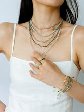 Load image into Gallery viewer, Turquoise Beaded Gemstone Braided Adjustable Necklace
