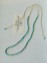 Load image into Gallery viewer, Turquoise Beaded Gemstone Braided Adjustable Necklace
